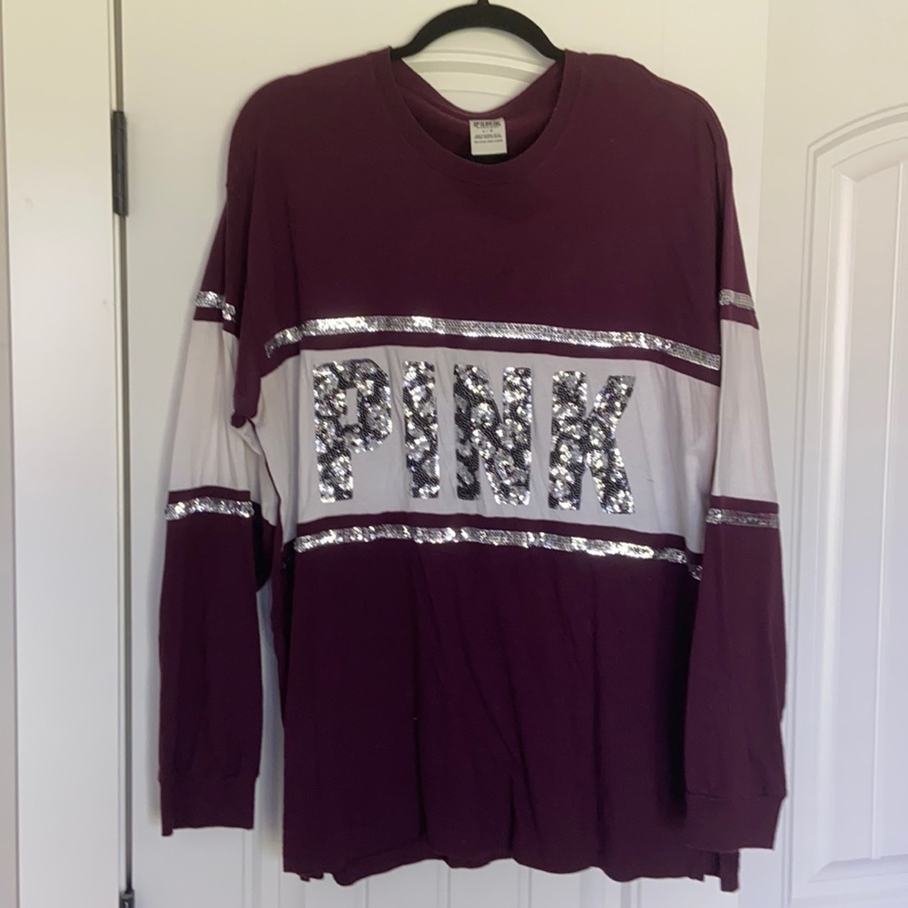 Victoria’s Secret Pink leopard sequin long sleeve